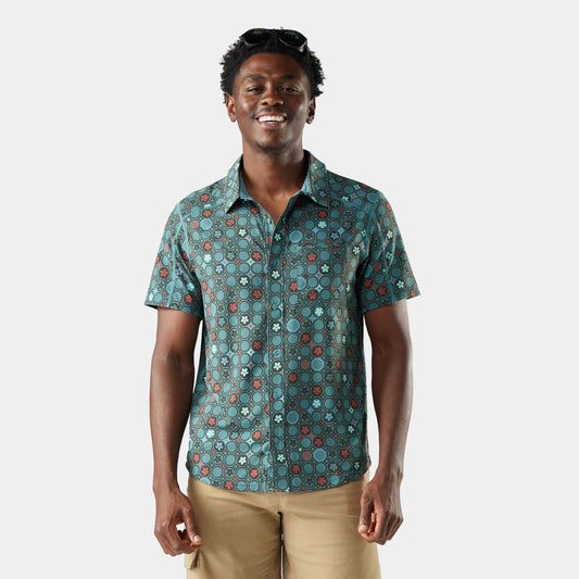 Dusty Teal Geo Floral